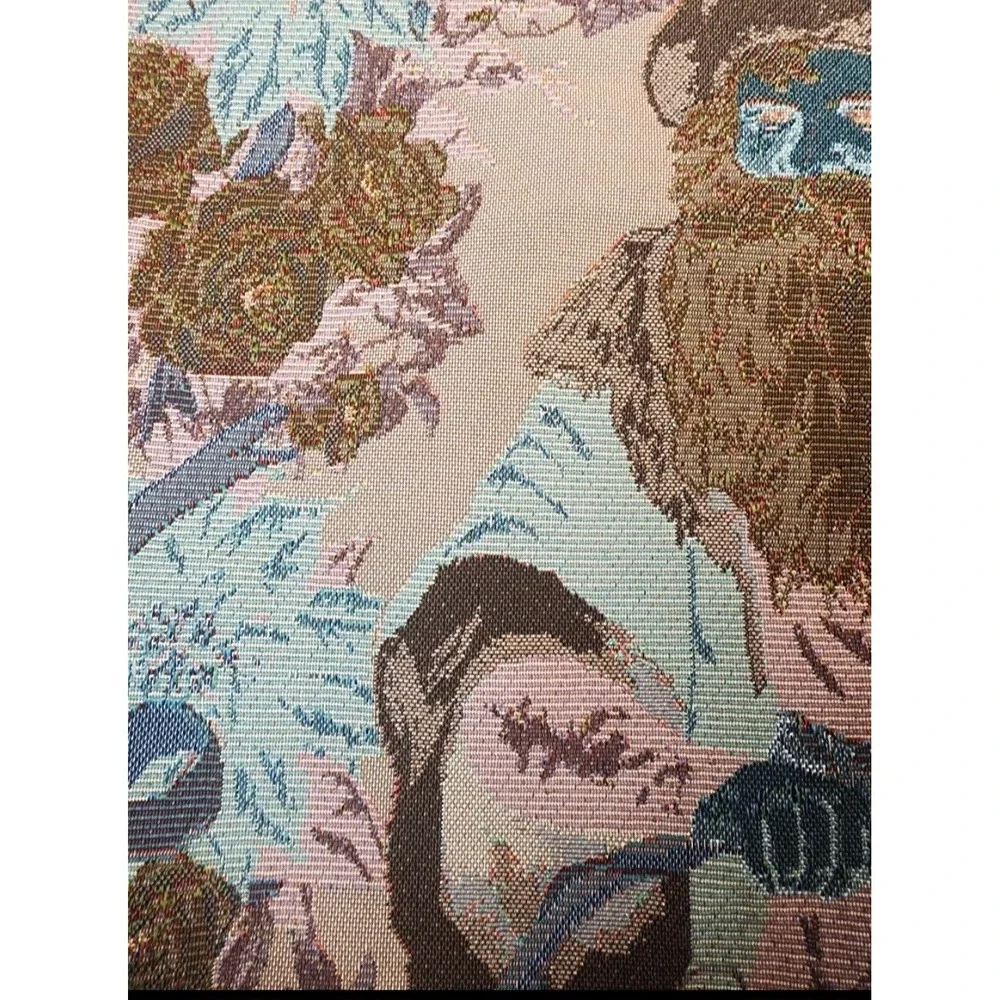 Vtg Glynda Turley Victorian Santa Claus Tapestry Wall Hang Christmas 36Lx26W UB